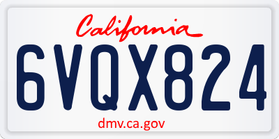 CA license plate 6VQX824