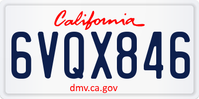 CA license plate 6VQX846