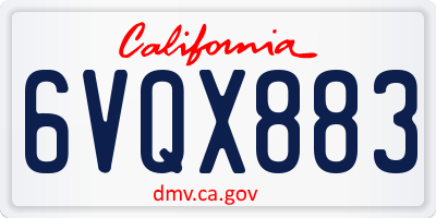 CA license plate 6VQX883