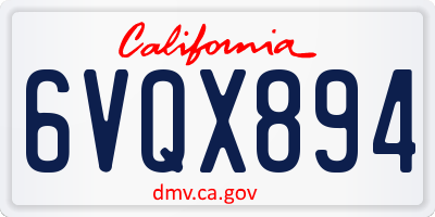 CA license plate 6VQX894