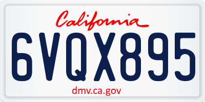 CA license plate 6VQX895