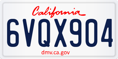 CA license plate 6VQX904