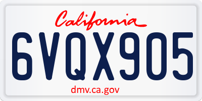 CA license plate 6VQX905