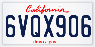 CA license plate 6VQX906