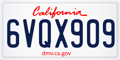 CA license plate 6VQX909