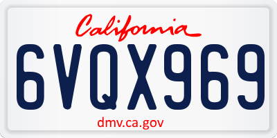 CA license plate 6VQX969