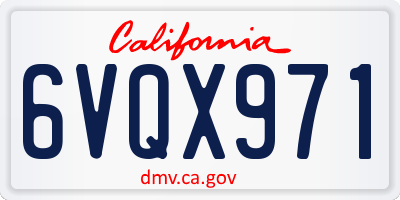 CA license plate 6VQX971