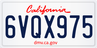 CA license plate 6VQX975
