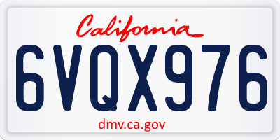 CA license plate 6VQX976