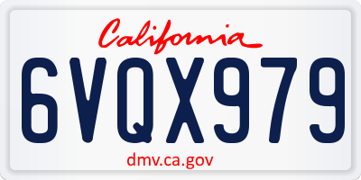 CA license plate 6VQX979