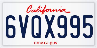 CA license plate 6VQX995