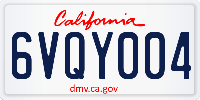 CA license plate 6VQY004