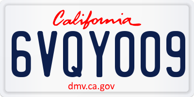 CA license plate 6VQY009