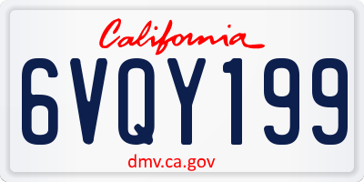 CA license plate 6VQY199