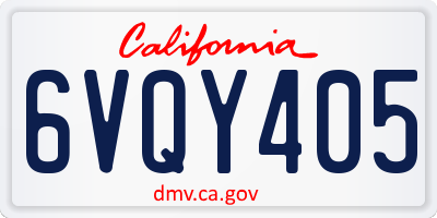 CA license plate 6VQY405