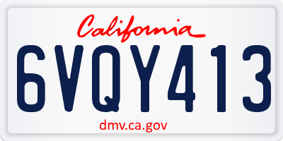 CA license plate 6VQY413