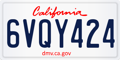 CA license plate 6VQY424