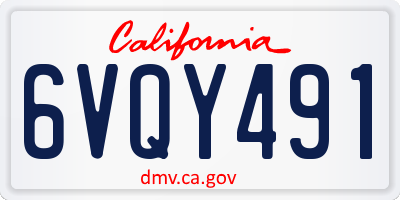 CA license plate 6VQY491