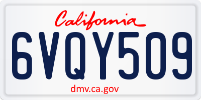 CA license plate 6VQY509