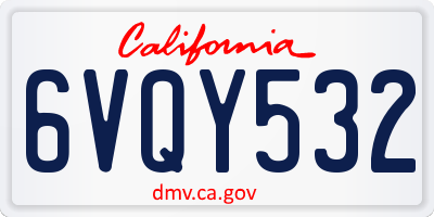 CA license plate 6VQY532