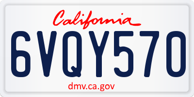 CA license plate 6VQY570