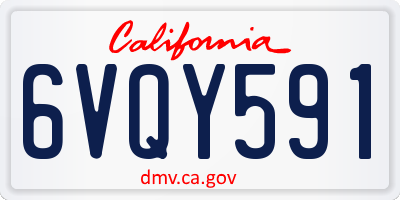 CA license plate 6VQY591