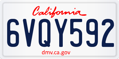 CA license plate 6VQY592