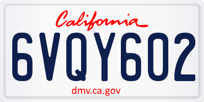 CA license plate 6VQY602