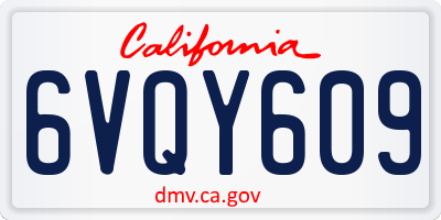 CA license plate 6VQY609