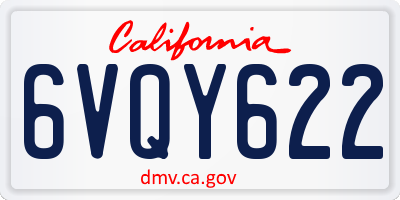 CA license plate 6VQY622