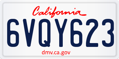 CA license plate 6VQY623