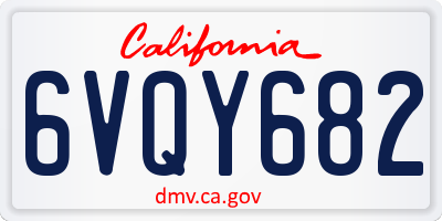 CA license plate 6VQY682