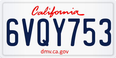 CA license plate 6VQY753