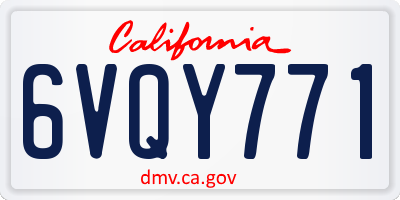 CA license plate 6VQY771