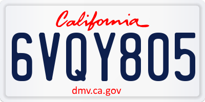 CA license plate 6VQY805