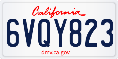 CA license plate 6VQY823