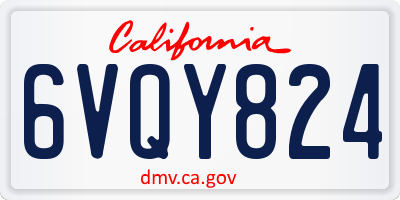 CA license plate 6VQY824