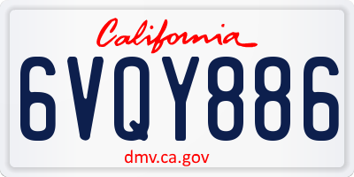 CA license plate 6VQY886