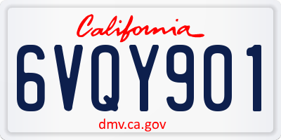 CA license plate 6VQY901