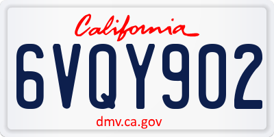 CA license plate 6VQY902