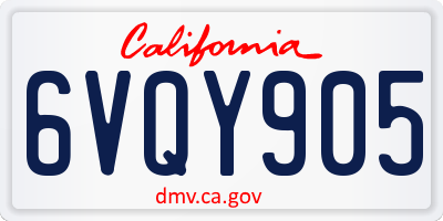 CA license plate 6VQY905