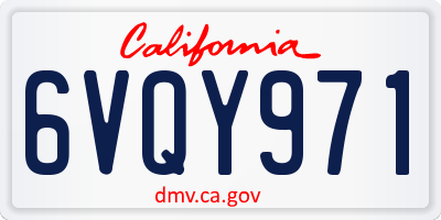 CA license plate 6VQY971