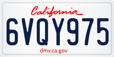 CA license plate 6VQY975