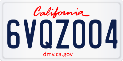 CA license plate 6VQZ004