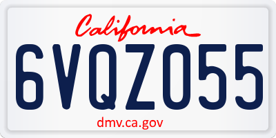 CA license plate 6VQZ055