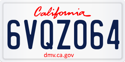 CA license plate 6VQZ064