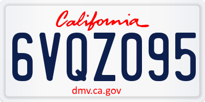 CA license plate 6VQZ095
