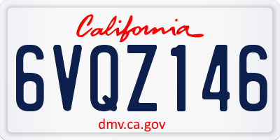 CA license plate 6VQZ146