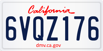 CA license plate 6VQZ176