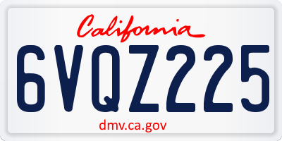 CA license plate 6VQZ225